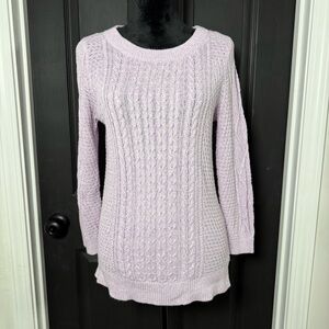 Lands' End Lavender Cable Knit Sweater